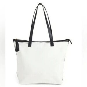 Walter Baker White Tote with Black Straps